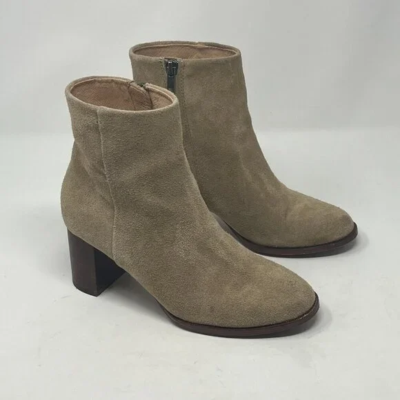 Madewell The Mira Side-Seam Ankle Boots in Suede 6 tan Ankle Boots & Booties